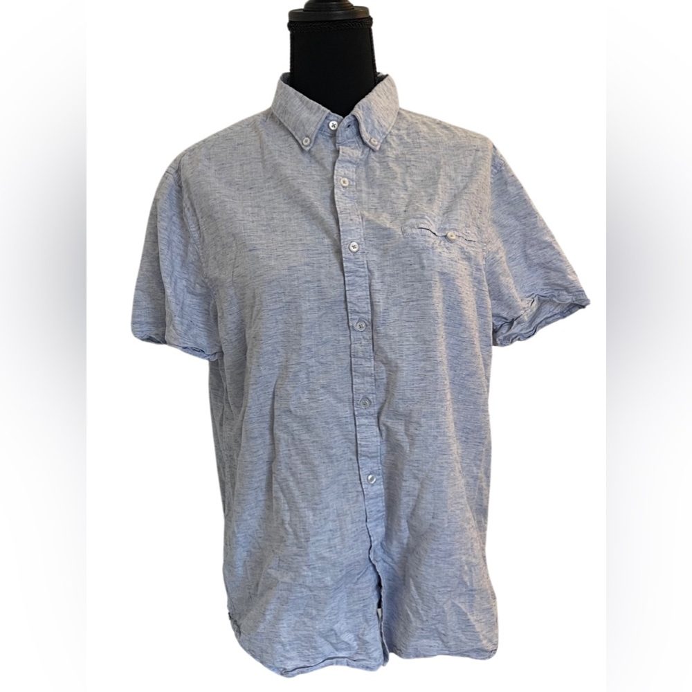 Denim & Flower Ricky Singh Men’s Blue Chambray Button Down Shirt L